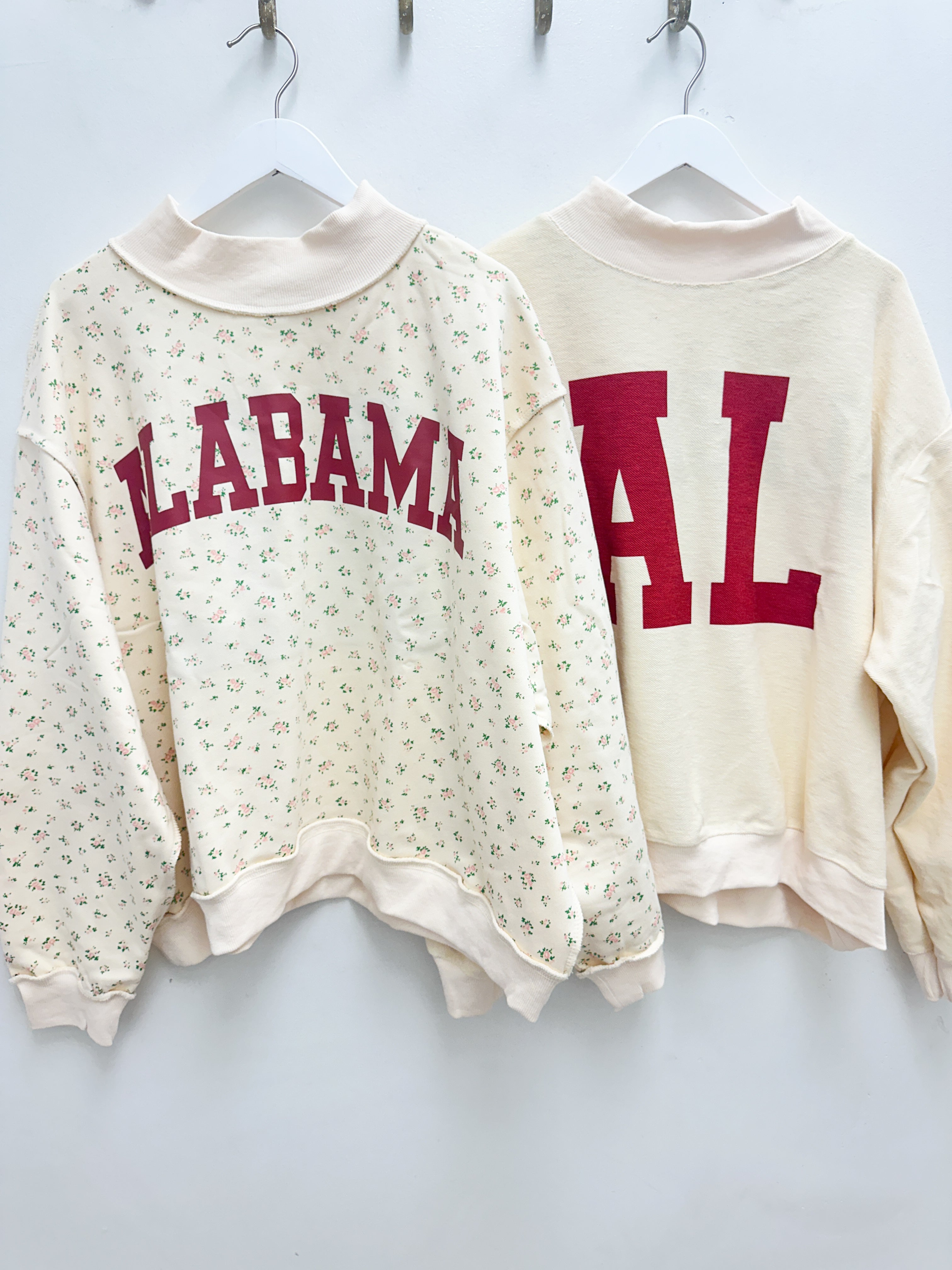 Floral Reversible Alabama Mock Neck Pullover
