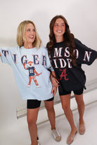 Washed black Alabama Crimson Tide distressed oversized tee — view 6