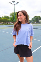 Washed Oversized Pocket Tee - Blue