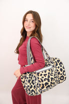 Quilted Leopard Duffle Bag
