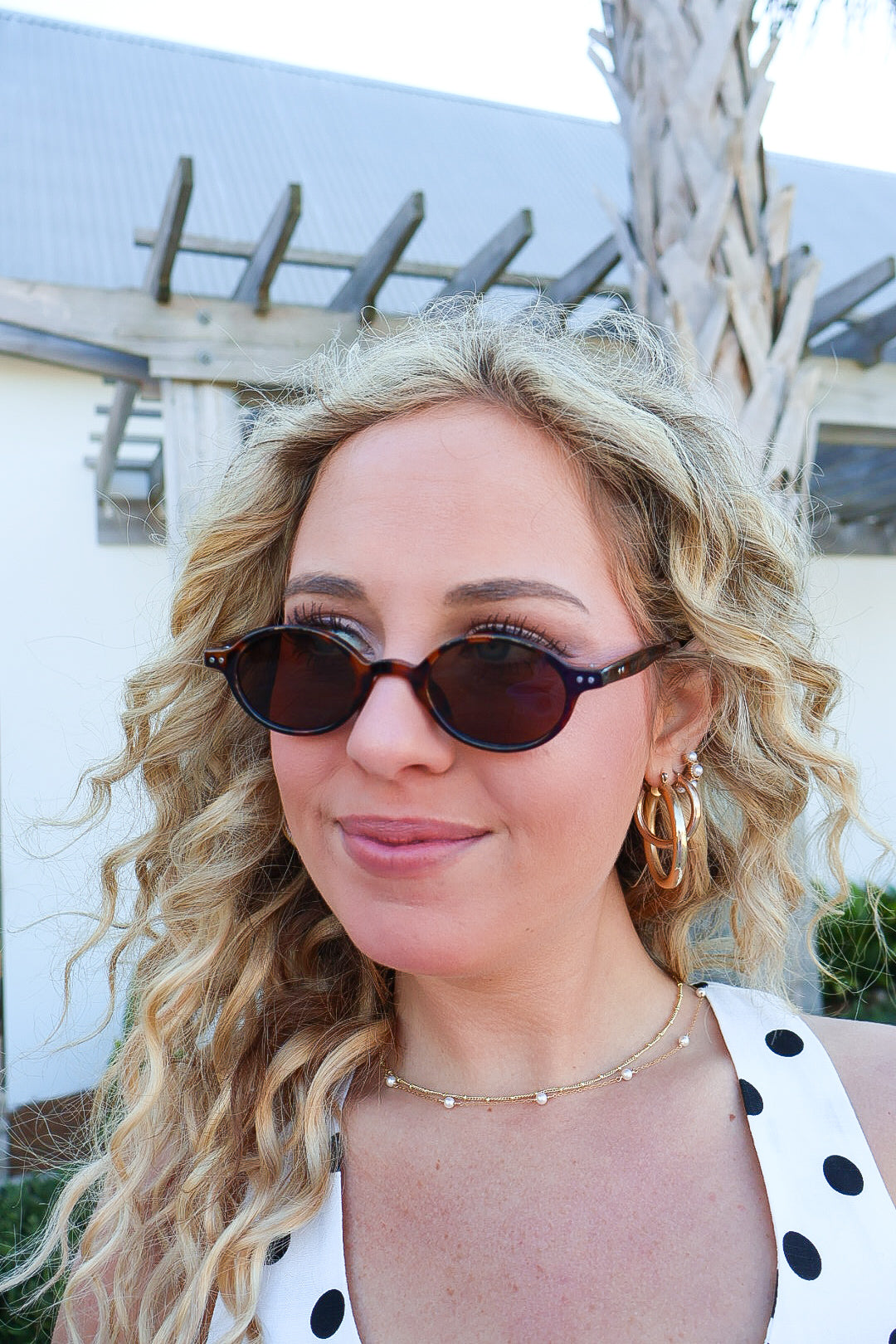 Retro Round Frame Sunglasses - Brown Tortoise