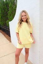 Luxe Ribbed Shorts Set - Yellow Glow