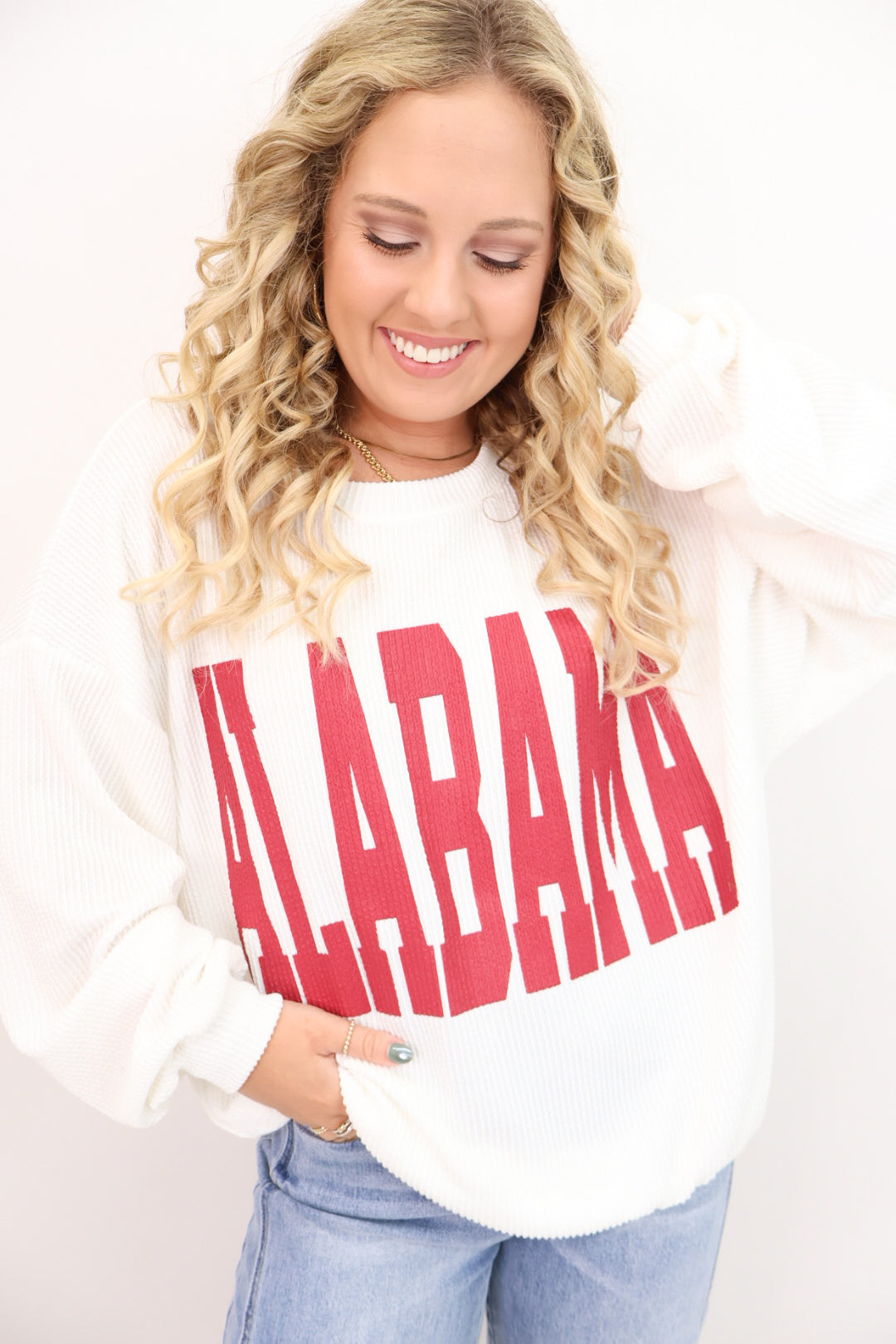 Alabama Ribbed Pullover - White
