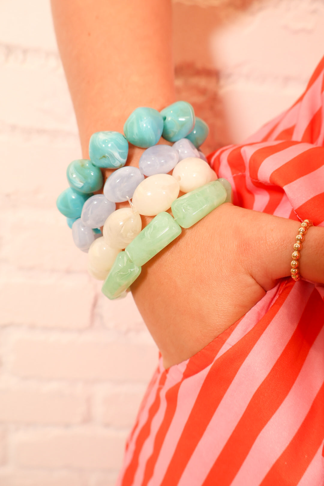 Coastal Candy Stretch Bracelet Set - Turquoise Mix