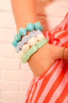 Coastal Candy Stretch Bracelet Set - Turquoise Mix