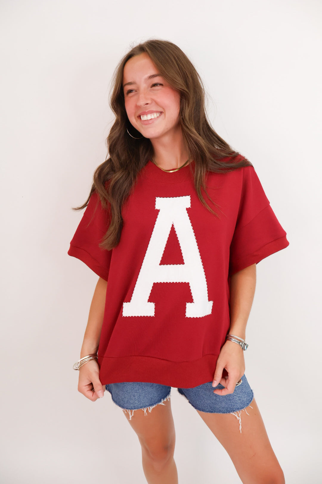 Short Sleeve  “A” Pullover - Crimson