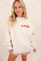 Alabama Chest Embroidered Mock Neck Pullover - Gray