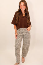 Leopard Barrel Jeans