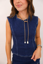 Pearl Drop Lariat Necklace
