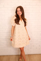Sweet Spring Eyelet Shift Dress
