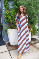 Fun Stripes Maxi Dress - Blue