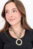 Leopard Scarf Necklace -Gold Circle