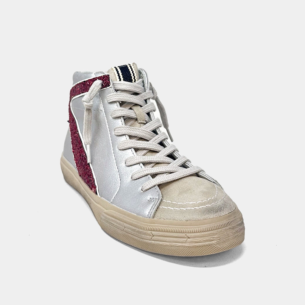 Shu shop Rooney High Top Sneakers - Silver + Maroon – Moda