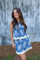 Embroidered Fringe Skirt Set