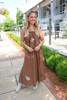 Embroidered Scallop Midi Skirt Set