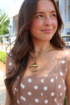 Gold Horsebit Pendant Necklace