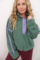 Contrasting Sherpa Pullover - Pistachio
