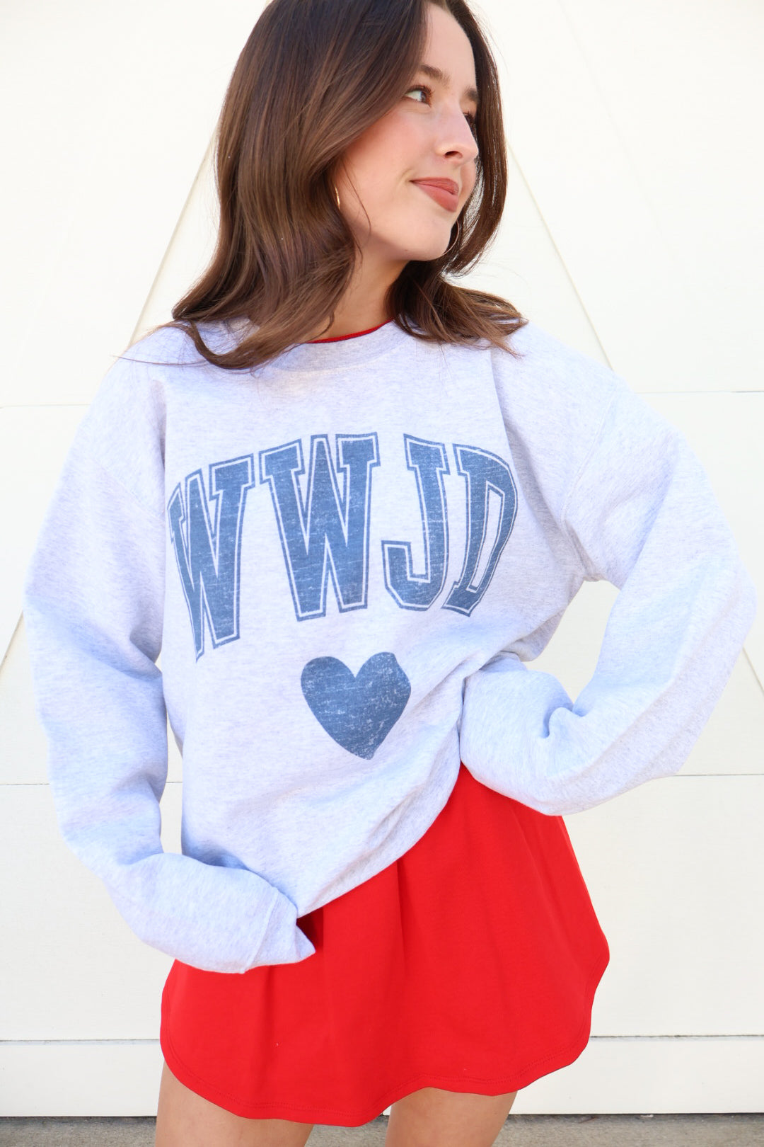 WWJD Heart Graphic Sweatshirt