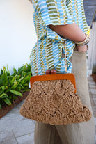 Woven Straw Clutch Crossbody Bag