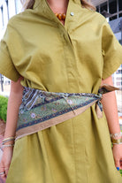 Olive Paisley Square Scarf