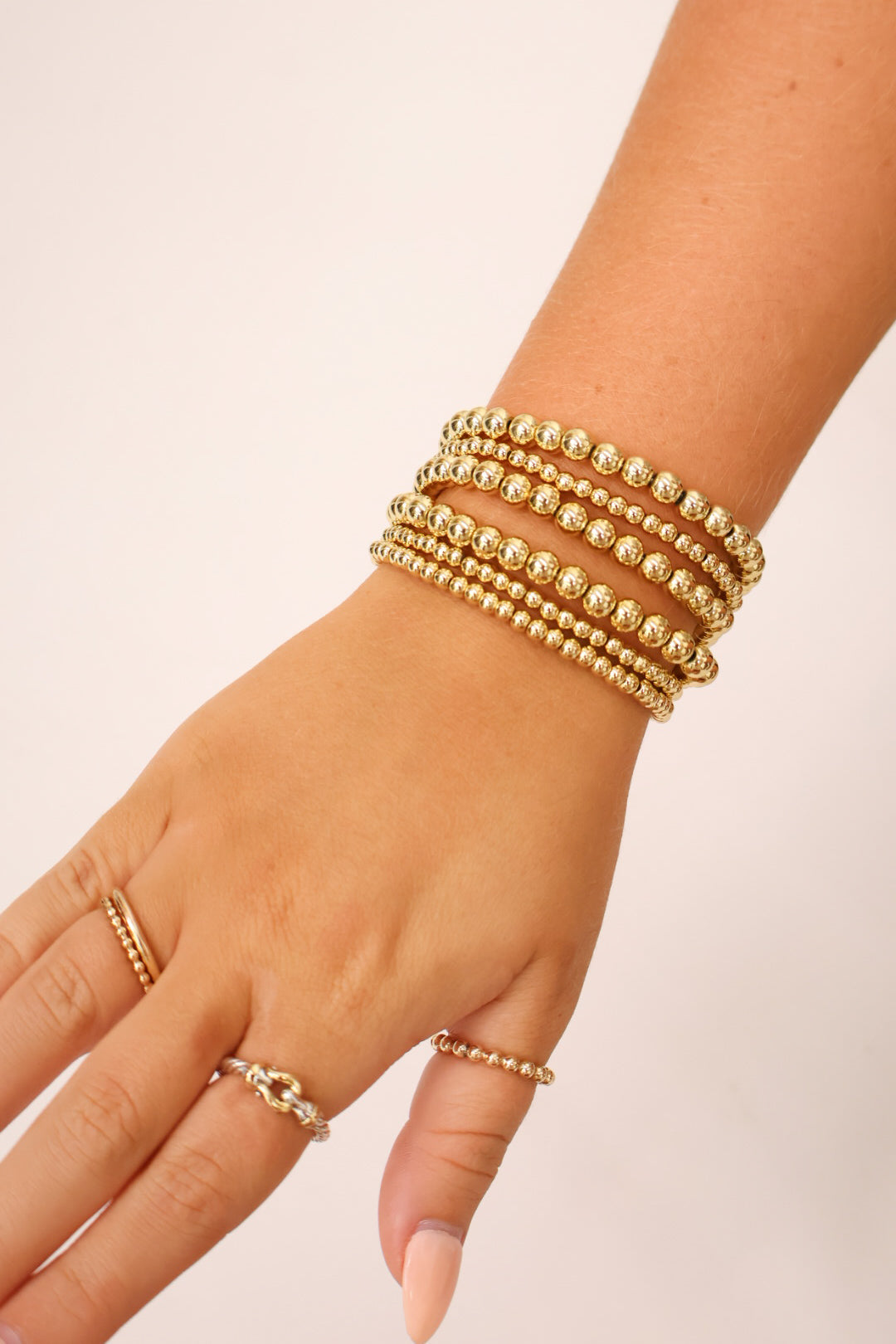 Gold Beaded Bracelet Set