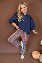 Dark Denim Balloon Sleeve Top — full outfit view.