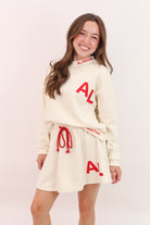 Alabama Cream Varsity Pullover + Skirt Set