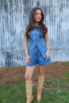 Denim Vest and Shorts Set