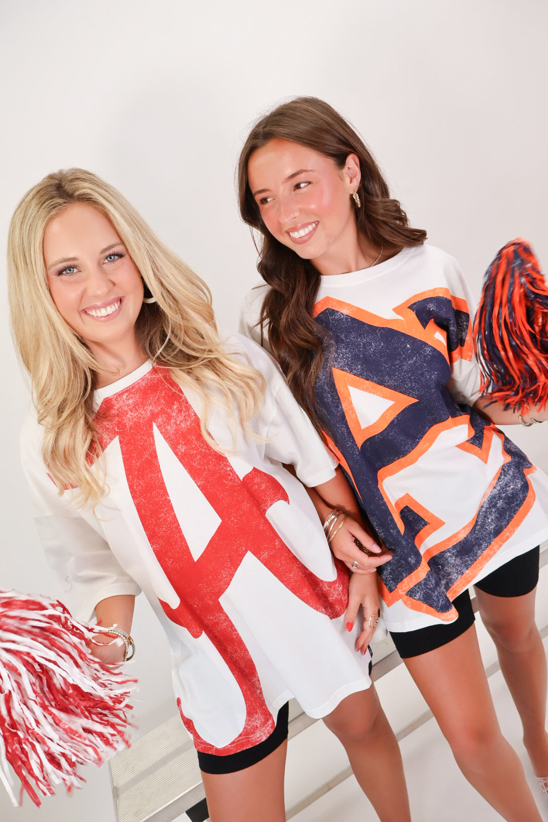 White Alabama Crimson Tide oversized tee with distressed script A — view 9