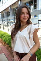 Ivory Bubble Hem Blouse