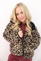 Leopard Sherpa Zip Jacket