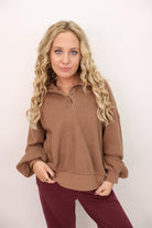 Soft Textured Pullover - Brown