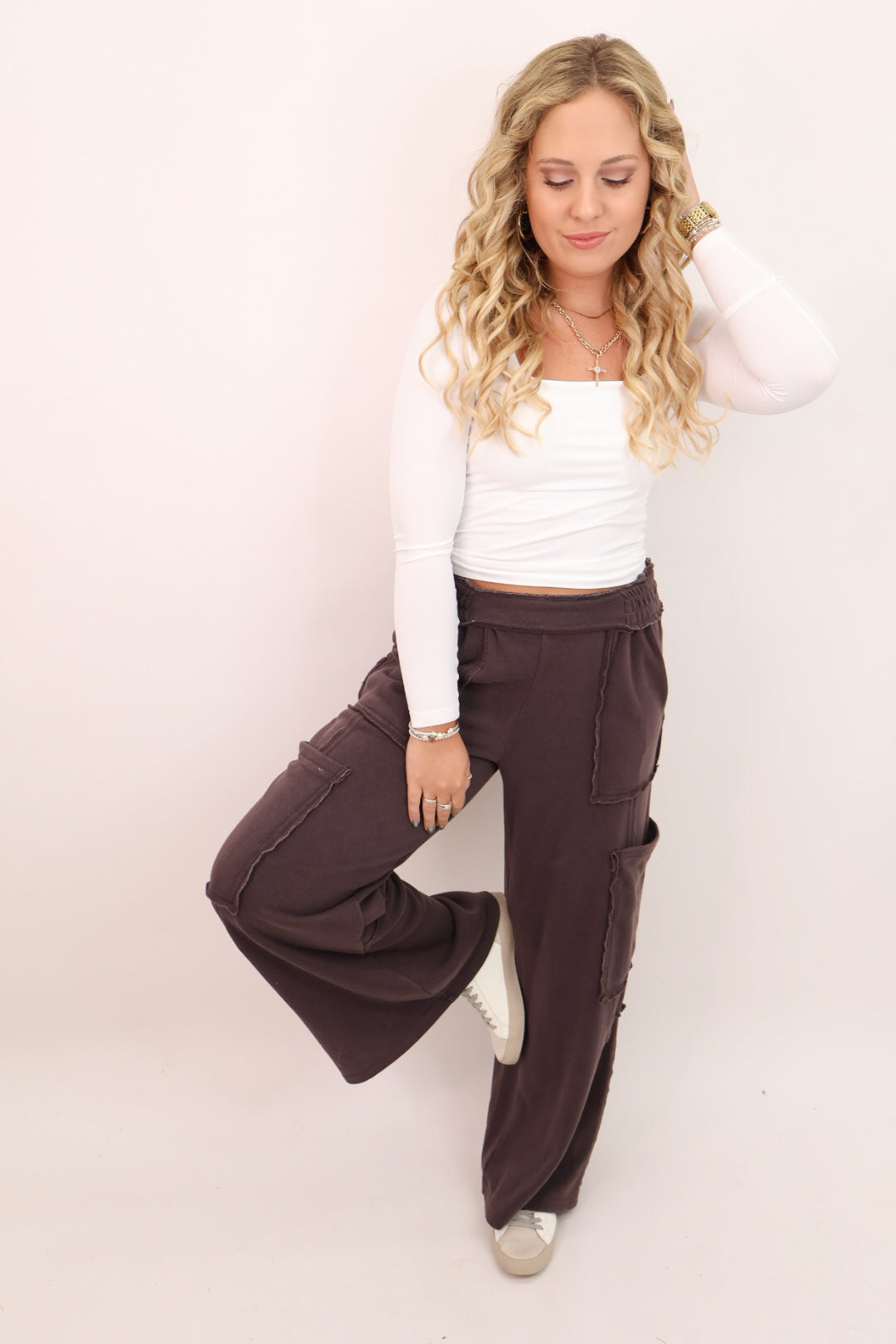 Everyday Wide Leg Lounge Pants - Dark Brown