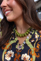 Olive Chunky Bead Necklace
