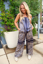 Zebra Scarf Print Satin Pants Set