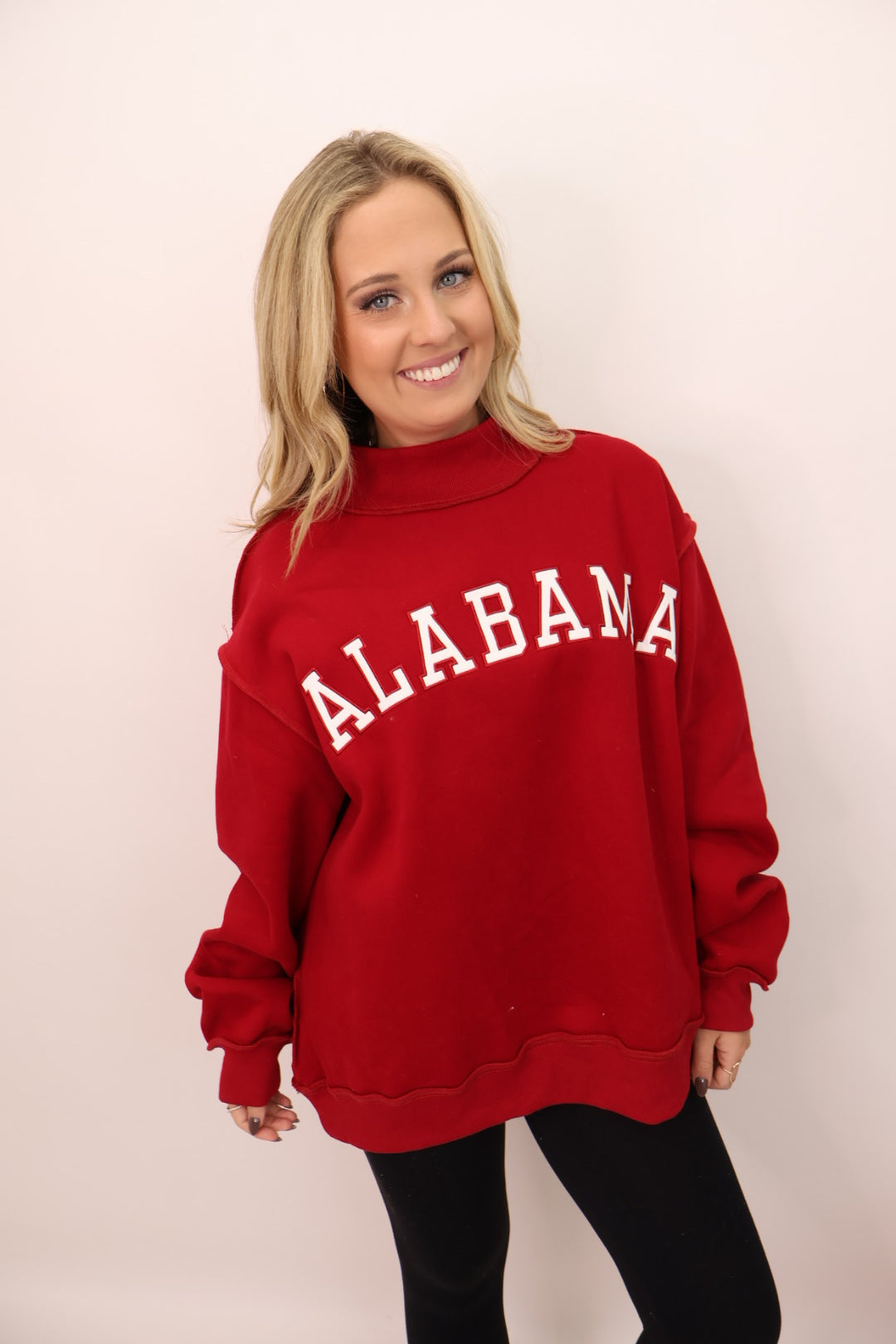 Alabama Embroidered Mock Neck Pullover