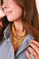 Gold Butterfly Scarf Necklace
