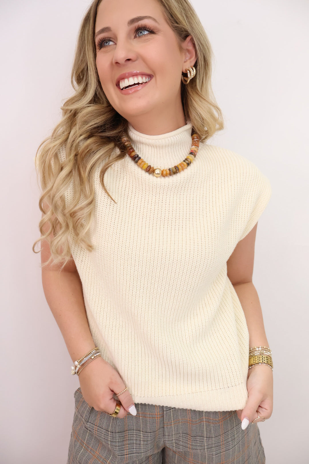 Ivory Sleeveless Sweater