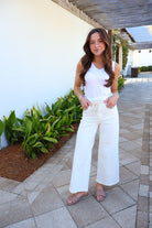 Olivia High Rise Wide Leg Jeans – white