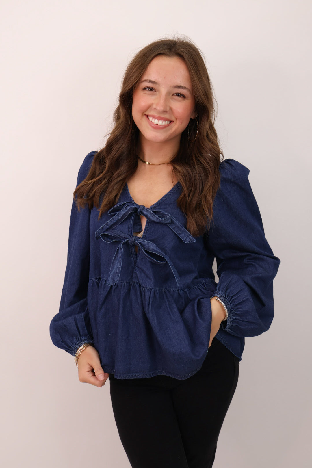 denim peplum top