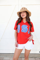 USA Patch Graphic Tee - Red