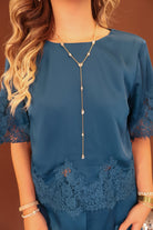 Rhinestone Lariat Necklace
