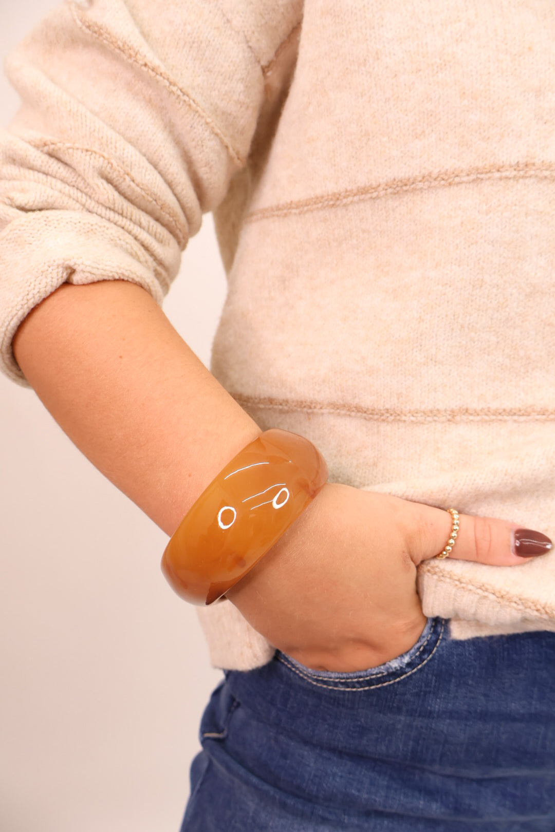 Amber Resin Statement Bangle