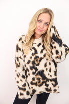 Oversized Leopard Fuzzy Sweater