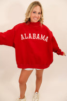 Alabama Crimson Embroidered Mock Neck Pullover