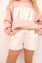 Pastel Floral Quilted Lounge Shorts