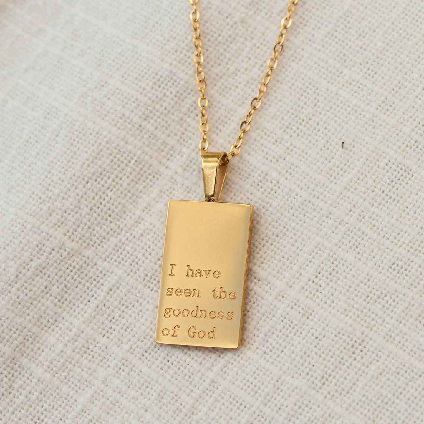 I Have Seen The Goodness of God Engraved Necklace