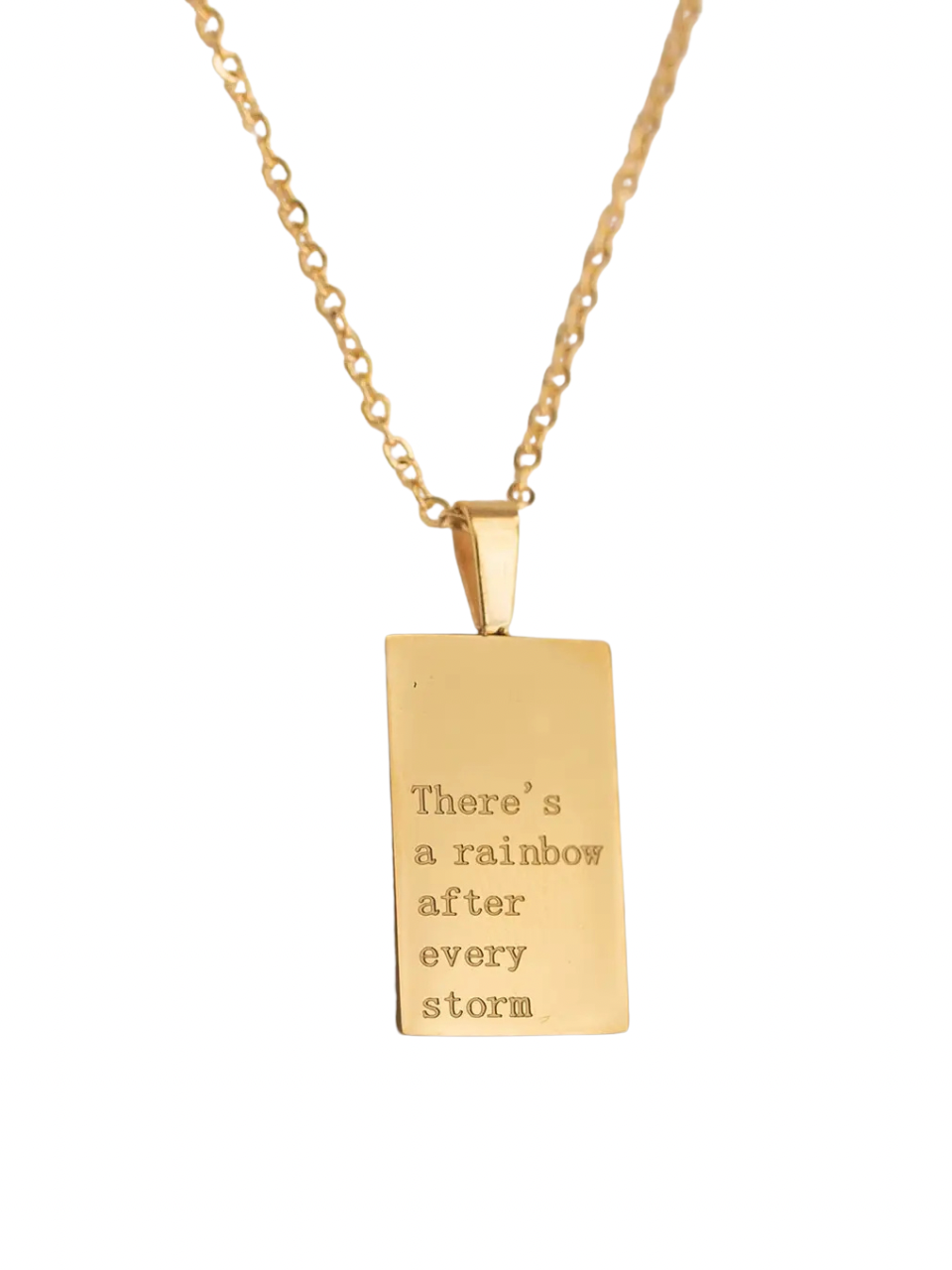 Rainbow After Every Storm Engraved Necklace