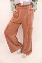 Everyday Wide Leg Lounge Pants - Rust