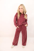 Mineral Wash Lounge Set - Burgundy